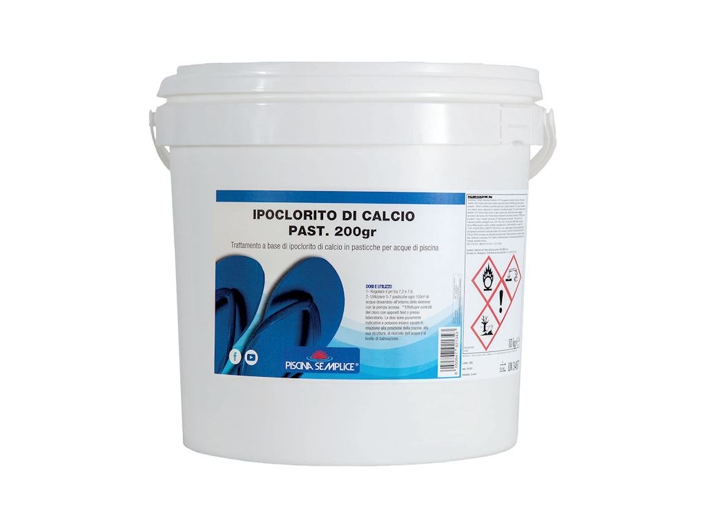 IPOCLORITO DI CALCIO IN PASTIGLIE 200GR - PISCINA SEMPLICE (LAPI)
